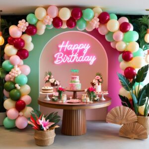Pink & Green Birthday Decoration